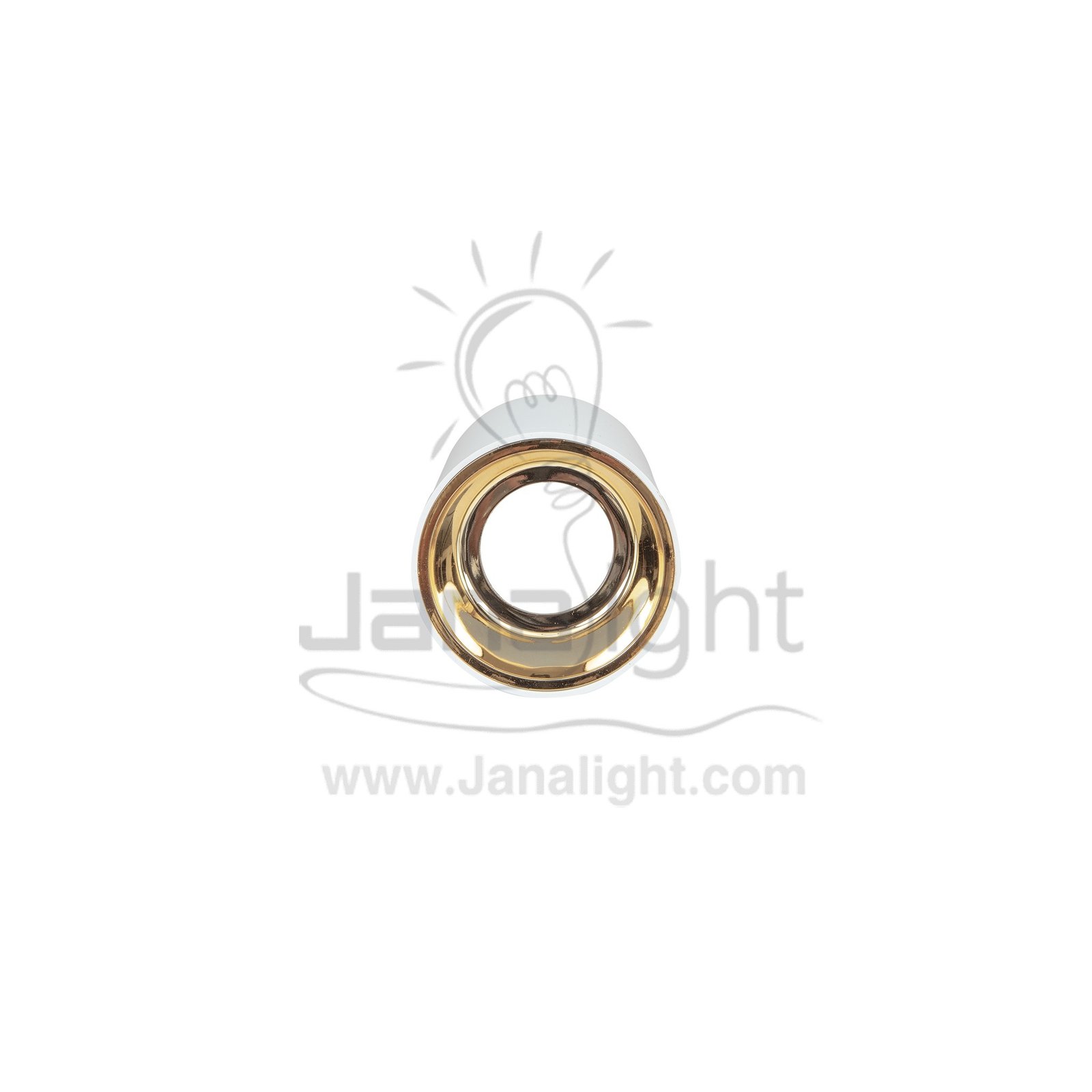 فريم سبوت سلندر فارغ مدور ابيض قلب ذهبي بلاستك cylinder downlight frame plastic white-gold